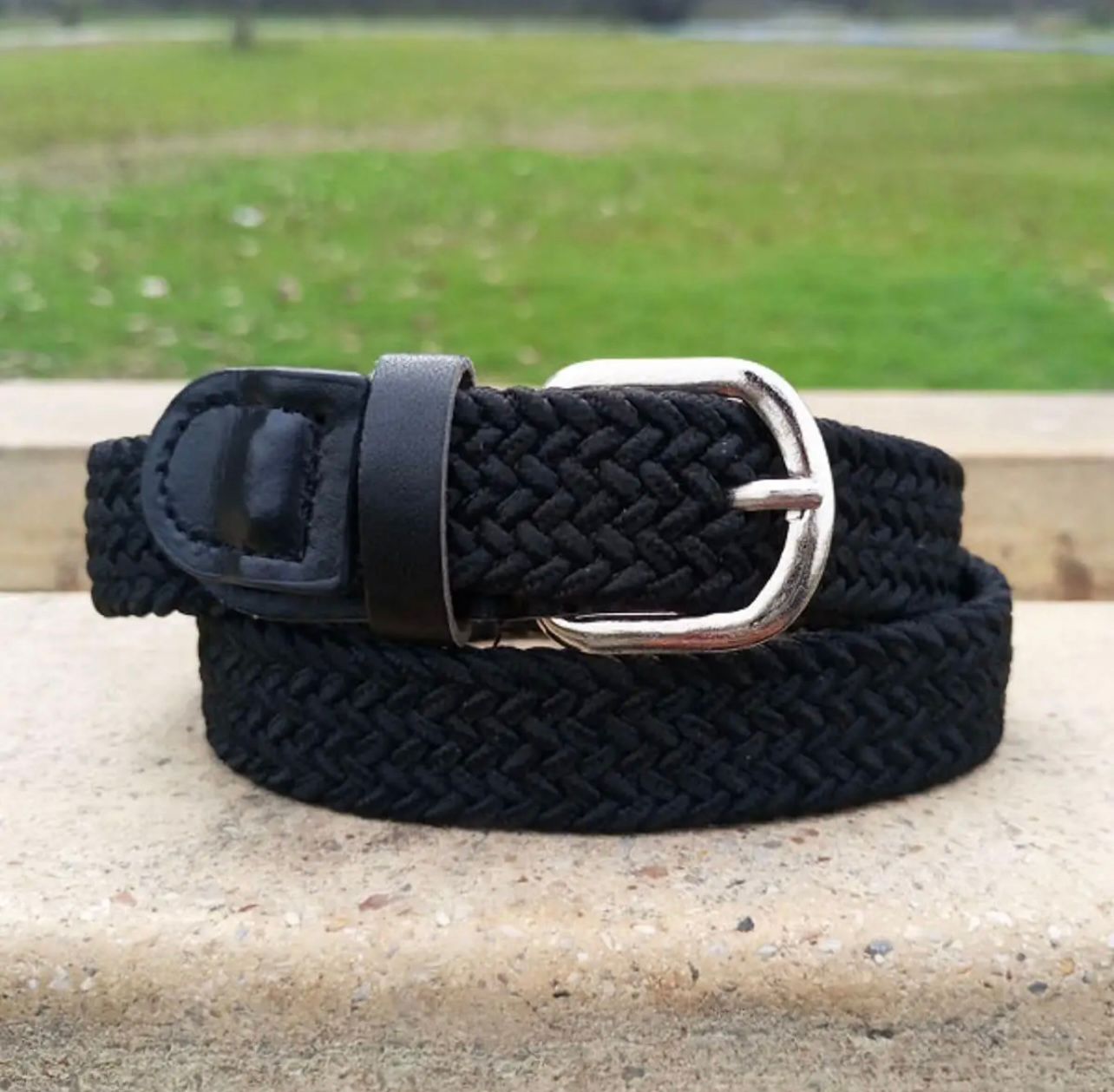 Kids Black Elastic Belt