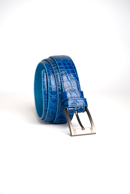 Blue Premium Leather Belt