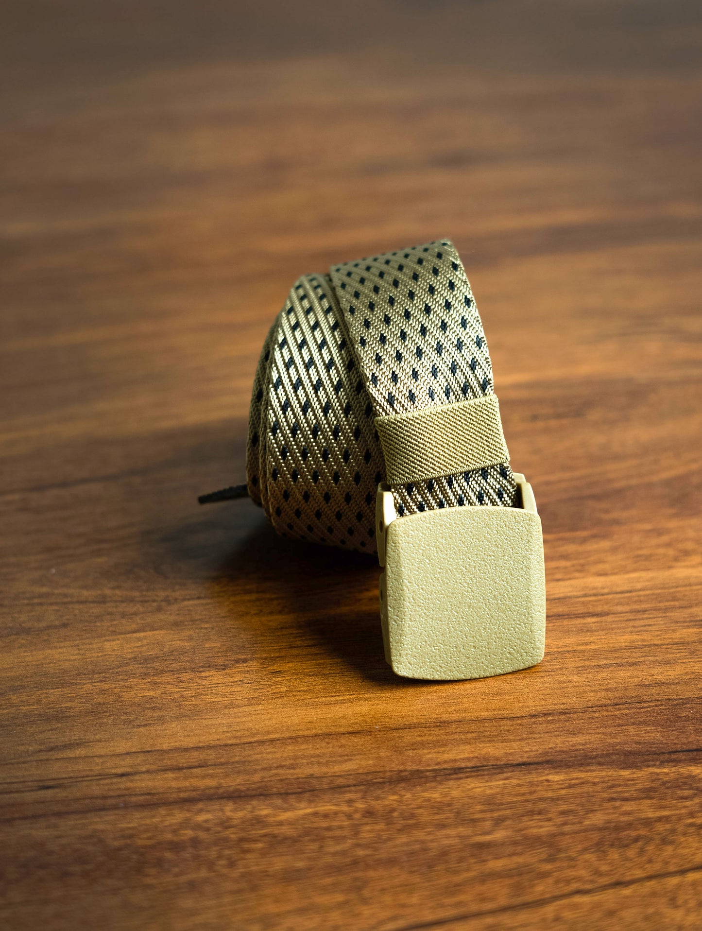 Biege Dotted Nylon Belt