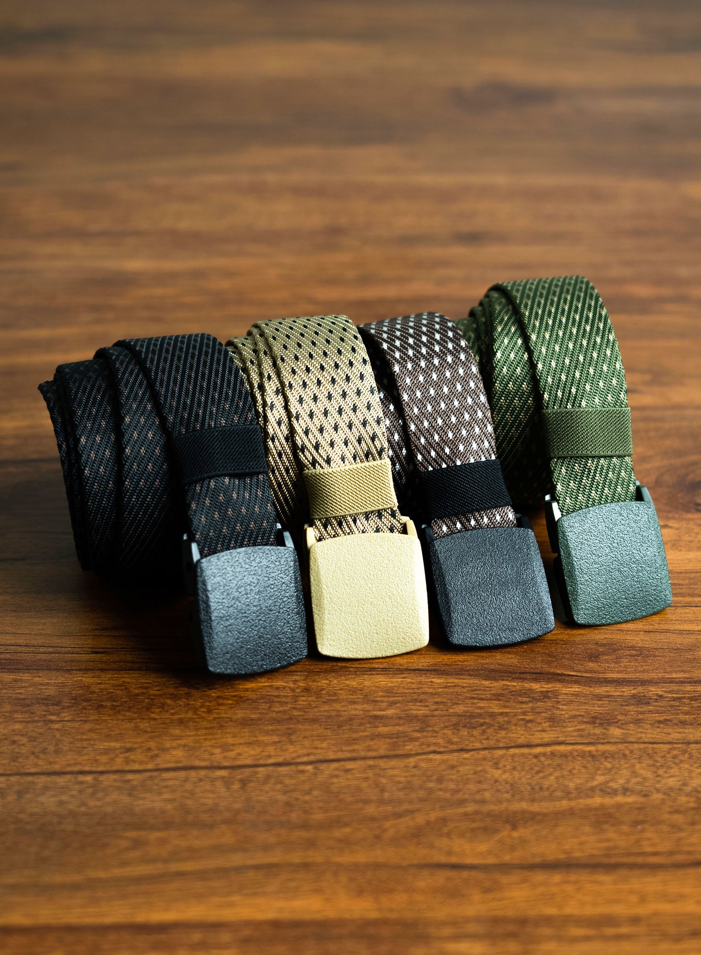 Pack of 4 Dotted Nylon Belt