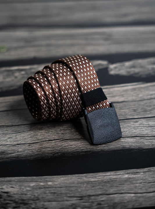 Brown Dotted Nylon Belt