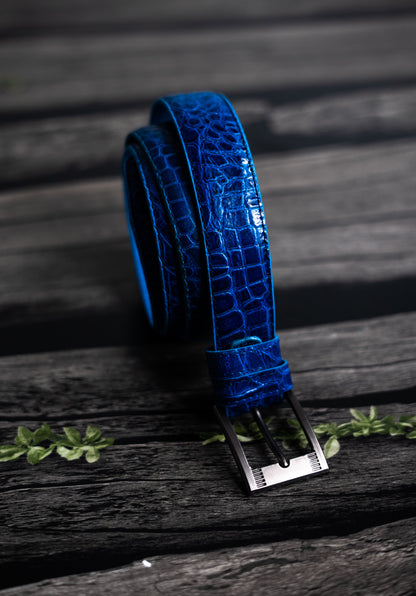 Blue Premium Leather Belt