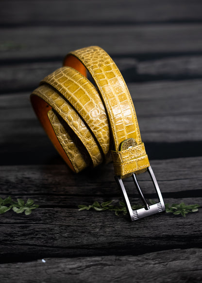 Yellow Premium Leather Belt