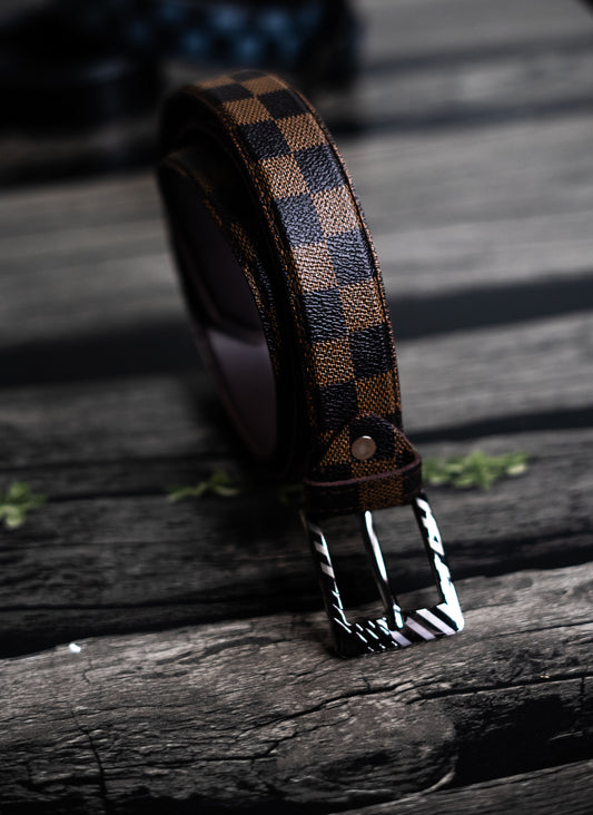 Brown Checkered Belt