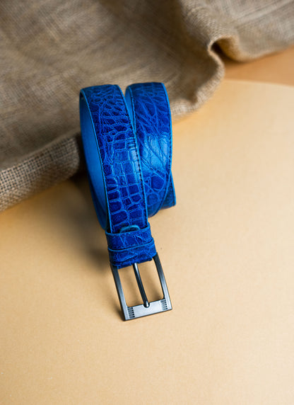 Blue Premium Leather Belt