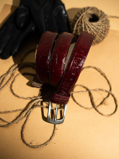 Maroon Premium Leather Belt