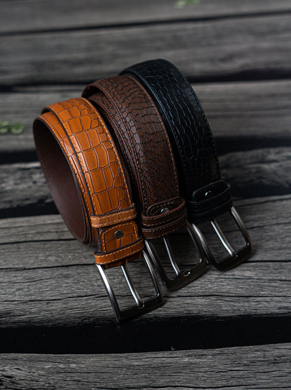 Pack of 3 Stud pure leather premium Belt