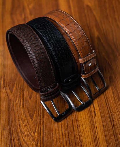 Pack of 3 Stud pure leather premium Belt